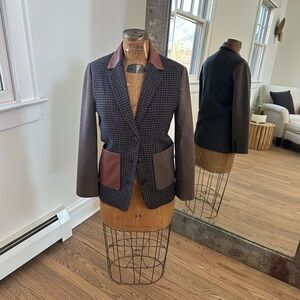 Steve Madden Black and Brown Blazer with Tailored Fit